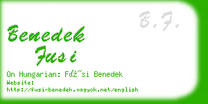 benedek fusi business card